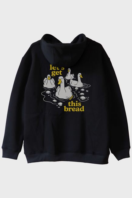Let’s Get This Bread Baskılı Mizahi Tasarım Siyah Hoodie