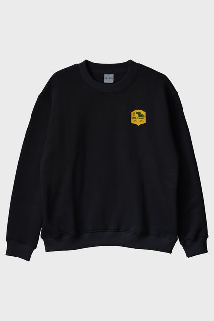 Spinosaurus Logolu Siyah Bisiklet Yaka Sweatshirt