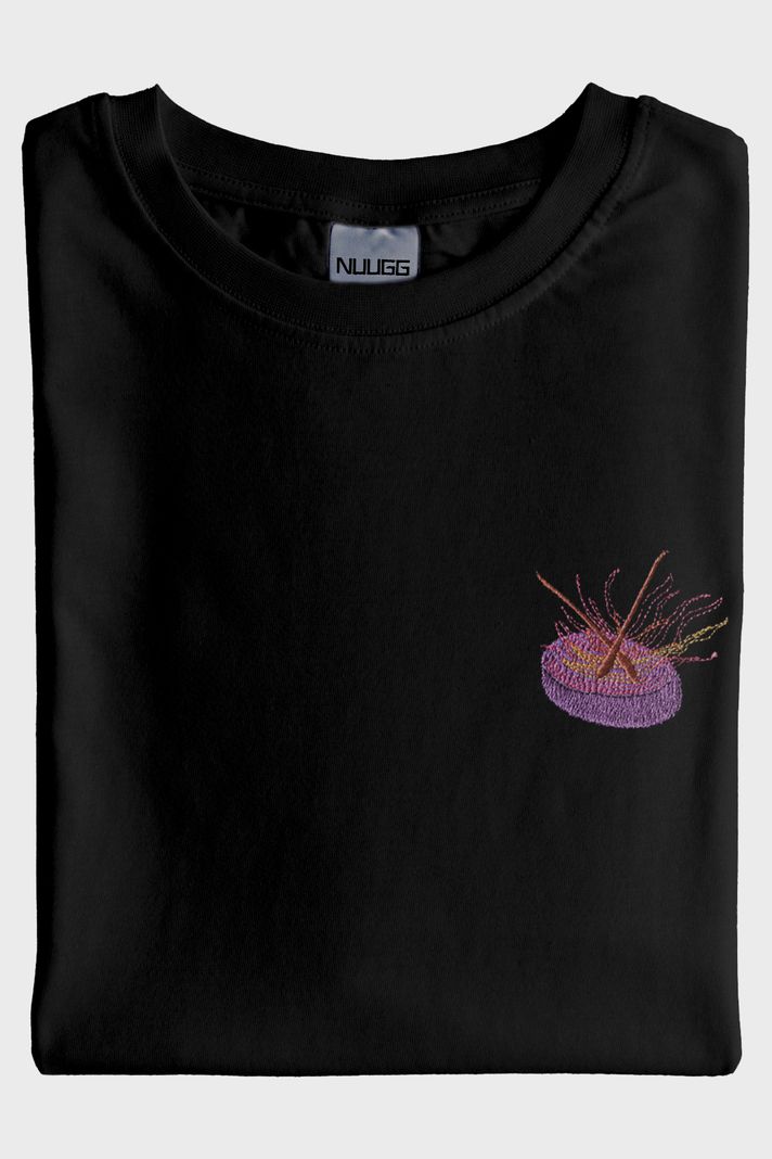 Mor Davul Alevli Müzik Siyah T-Shirt