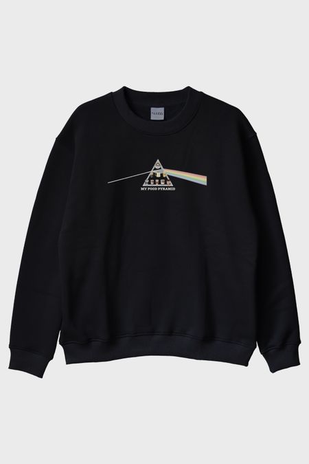 My Food Pyramid Siyah Bisiklet Yaka Sweatshirt
