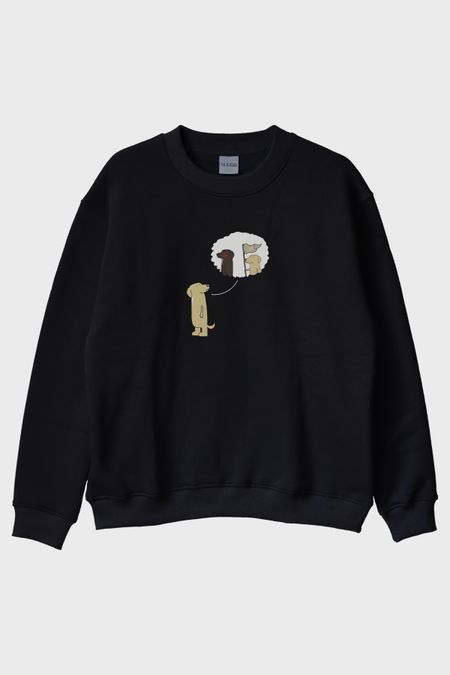 Geldim Gördüm Havladım Siyah Bisiklet Yaka Sweatshirt