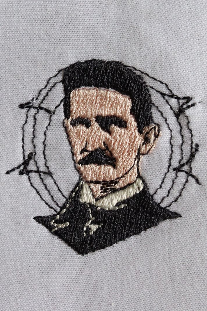 Nikola Tesla Desenli Nakışlı Tişört