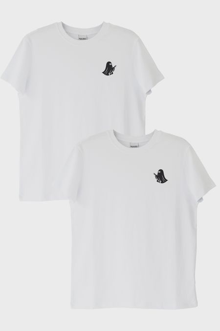 Hayalet Silüeti Beyaz Tişört