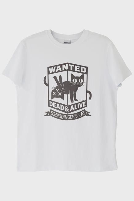 Wanted: Dead & Alive Schrödinger's Cat Tasarım Beyaz Tişört