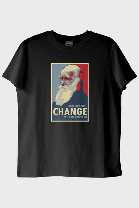 VERY GRADUAL CHANGE Baskılı Siyah Tişört