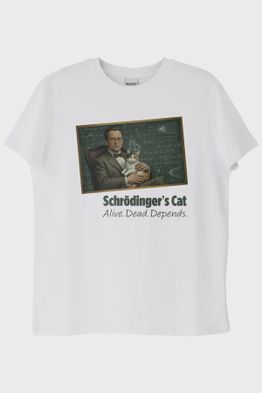 Schrödinger'in Kedisi Beyaz Tişört