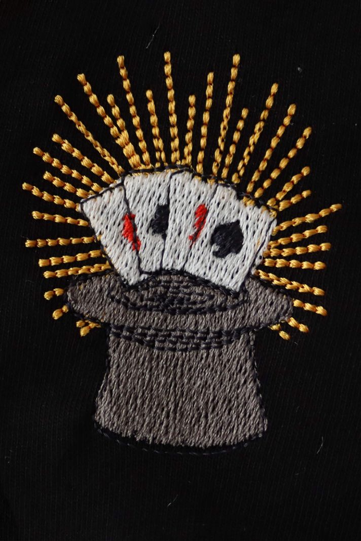 İllüzyon Kristal Küre Siyah Hoodie