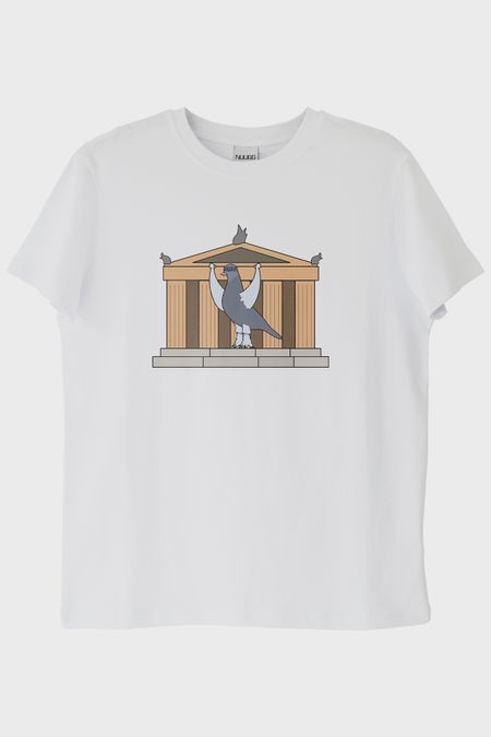 Güçlü Güvercin Beyaz Tişört