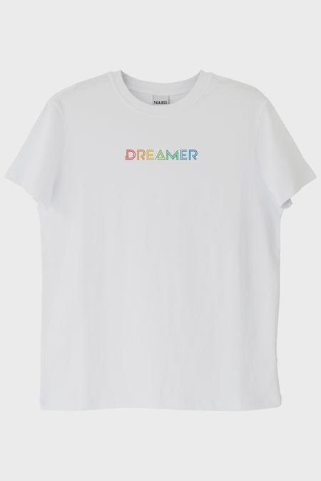 Dreamer Renkli Yazılı Beyaz Tişört