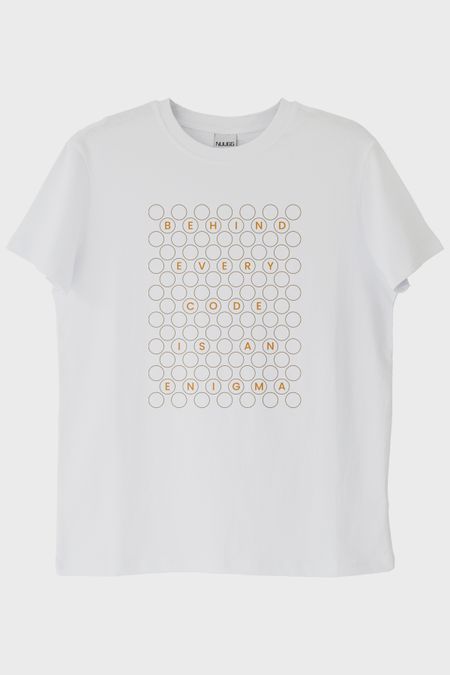 Behind Every Code is an Enigma Baskılı Beyaz Tişört