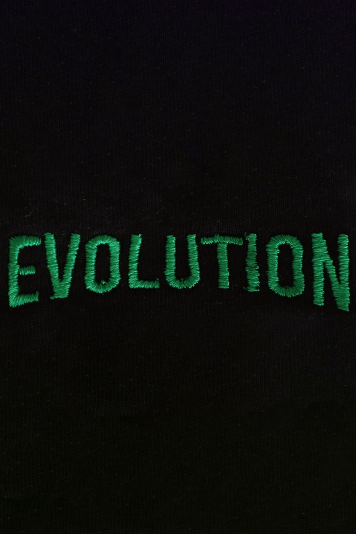 Yeşil Evolution Nakışlı Hoodie