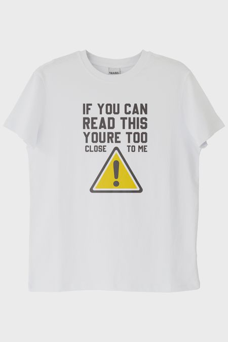 If You Can Read This Baskılı Tasarım Beyaz Tişört