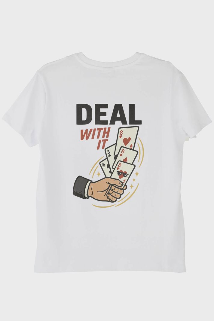 Deal With It Kart Beyaz Tişört