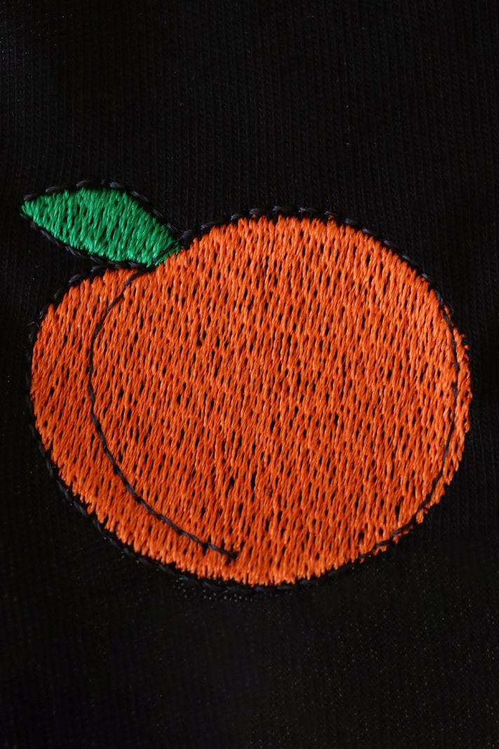 Şeftali Desenli Nakış Hoodie