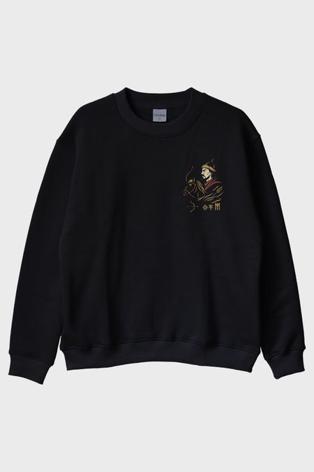 Tengri’nin Savaşçısı Siyah Bisiklet Yaka Sweatshirt