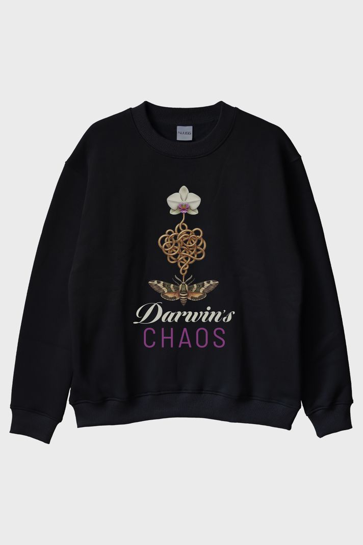 Darwin's Chaos Siyah Bisiklet Yaka Sweatshirt