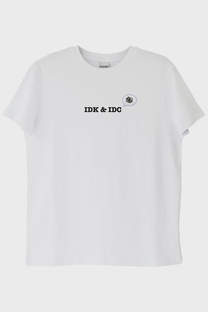 IDK & IDC Beyaz Tişört ön görsel