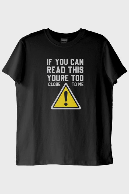 If You Can Read This Baskılı Tasarım Siyah Tişört
