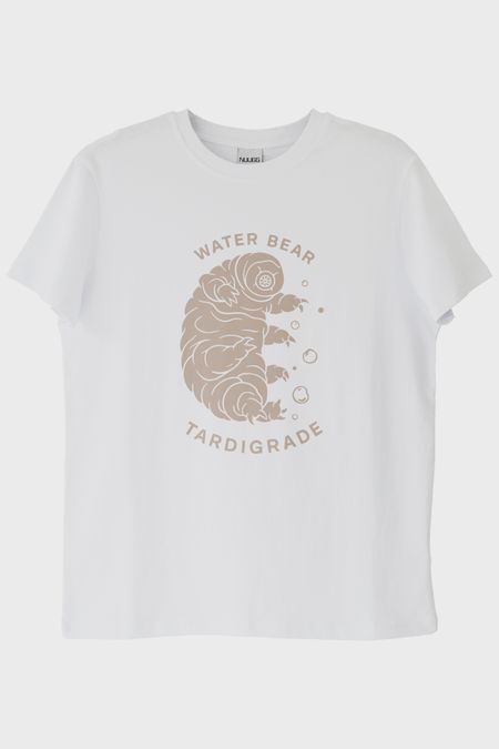 Water Bear Tardigrade Baskılı Beyaz Tişört