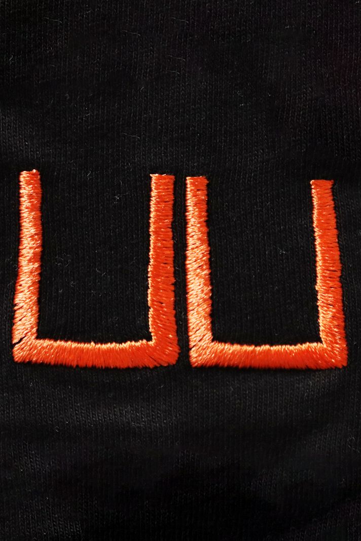 Turuncu UU Logo nakışlı Bisiklet Yaka Sweatshirt