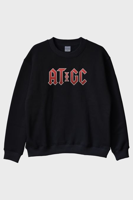 Genetik Kod ATCG Siyah Bisiklet Yaka Sweatshirt