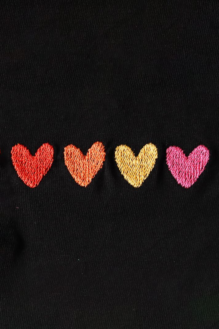 Renkli Kalp Desenli Nakış Hoodie - Sevgililer Günü Özel Tasarım