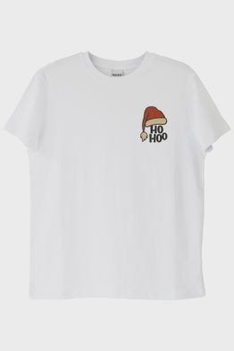 Ho Ho Şapka Beyaz Tişört