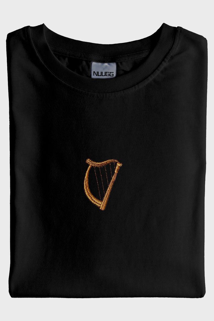 Arp Desenli Müzik Aşığı Siyah T-Shirt