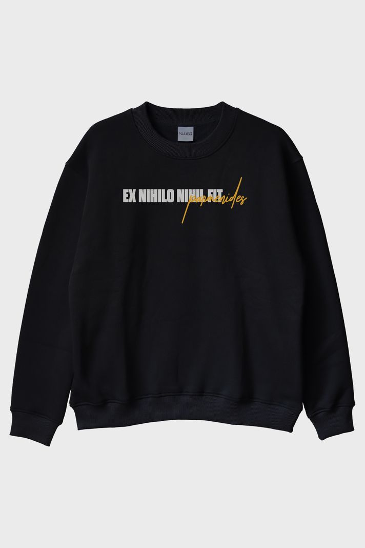 Ex Nihilo Nihil Fit Siyah Bisiklet Yaka Sweatshirt