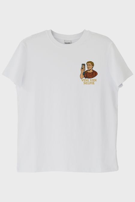 Veni Vidi Selfie Beyaz Tişört