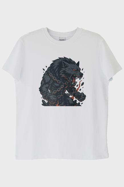 Fenrir Canavar Beyaz Tişört