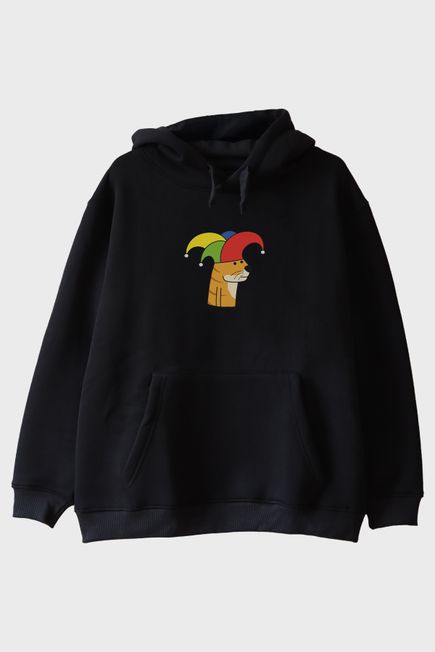 Soytarı Kedi Siyah Hoodie