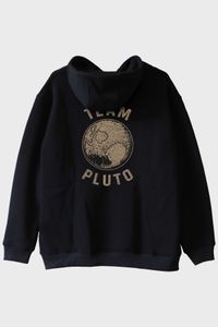 Team Pluto Baskılı Uzay Temalı Siyah Hoodie
