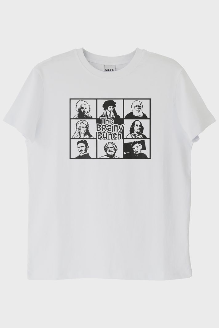 The Brainy Bunch Bilim İnsanları Baskılı Beyaz Tişört