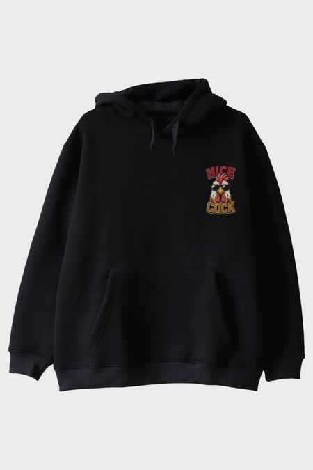 Nice Cock Siyah Hoodie