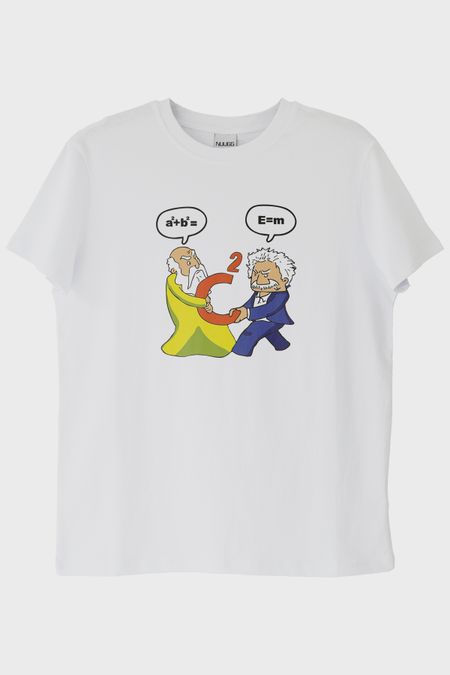 Einstein Pisagor Beyaz Tişört