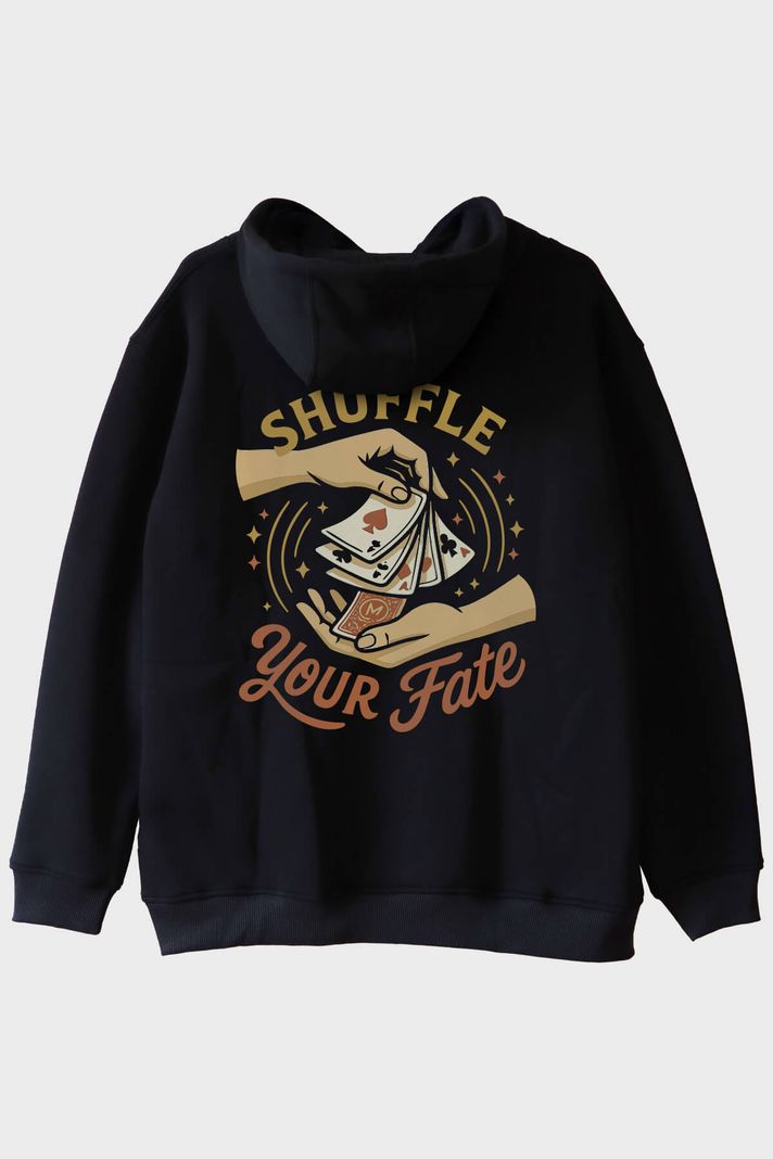 Shuffle Your Fate Siyah Hoodie