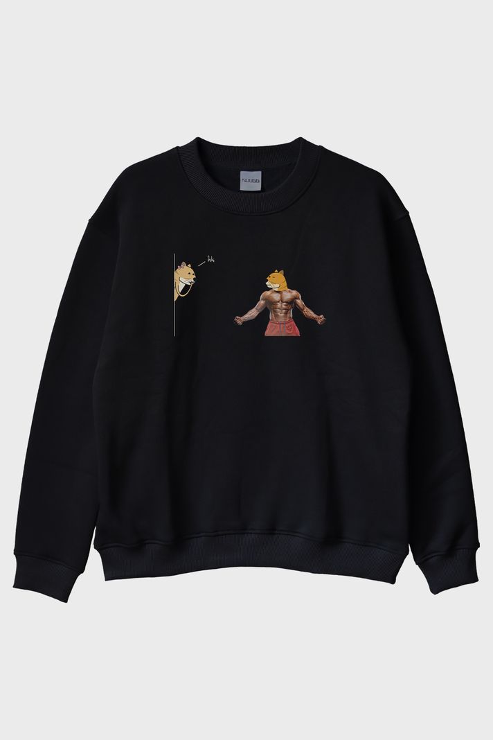 Kedo Tavlamak Siyah Bisiklet Yaka Sweatshirt ön görsel