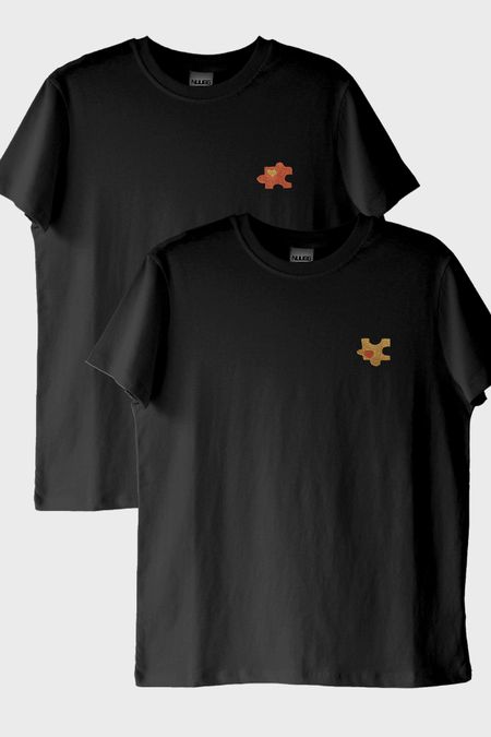 Puzzle Parçalı Çift Kombin Tişörtü - Sevgililer Günü Hediyesi