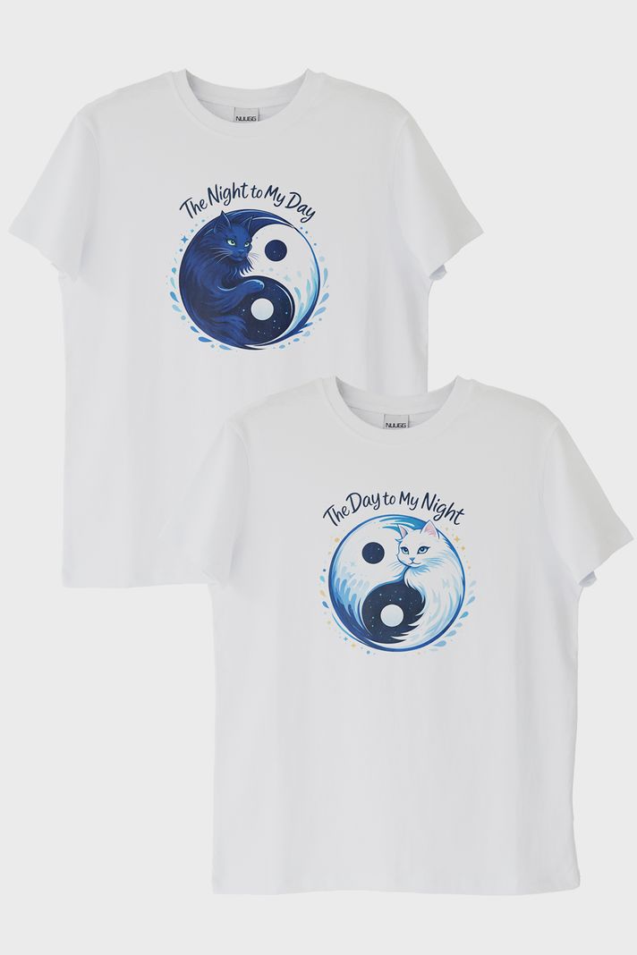 Gece ve Gündüz Çift Beyaz Tişörtü