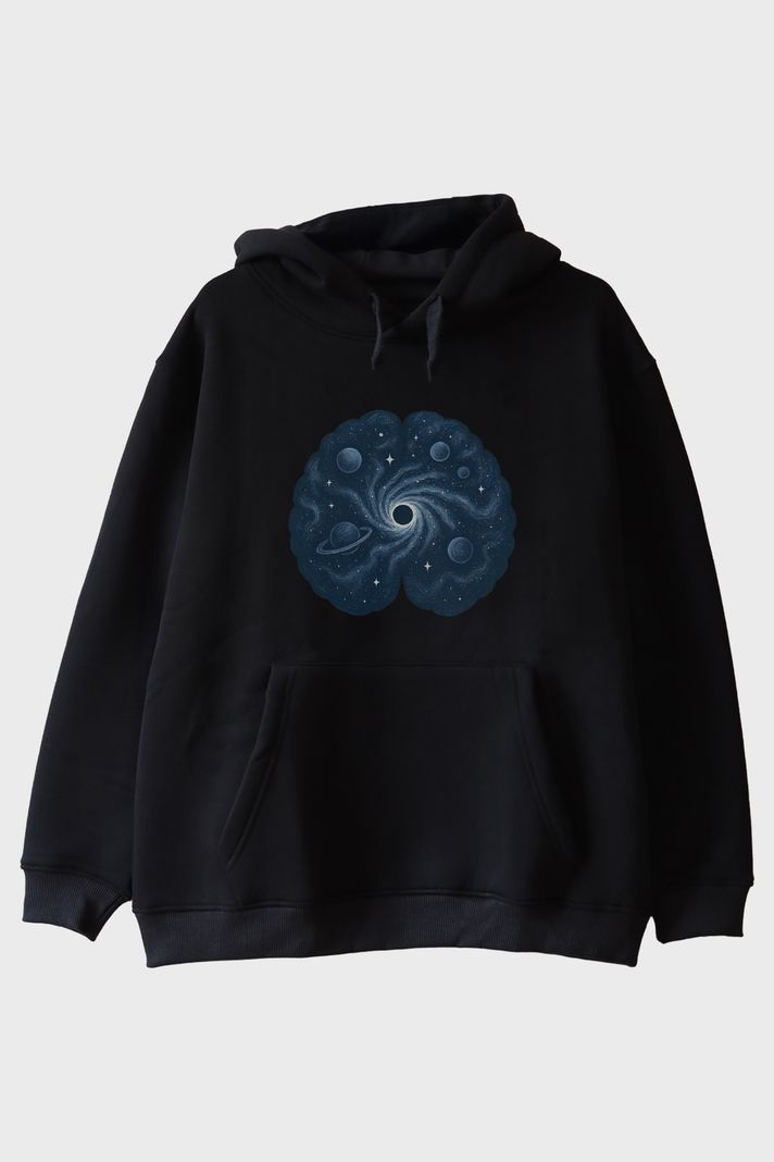 Galaktik Zihin Evreni Siyah Hoodie
