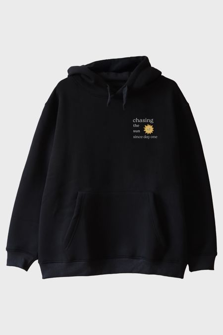 Chasing The Sun Siyah Hoodie