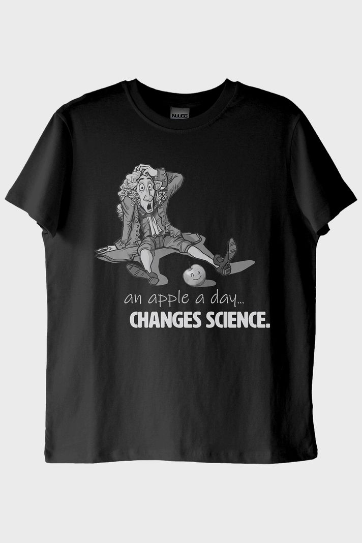 Newton's Happy Apple Siyah Tişört