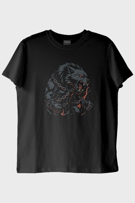 Fenrir Canavar Siyah Tişört