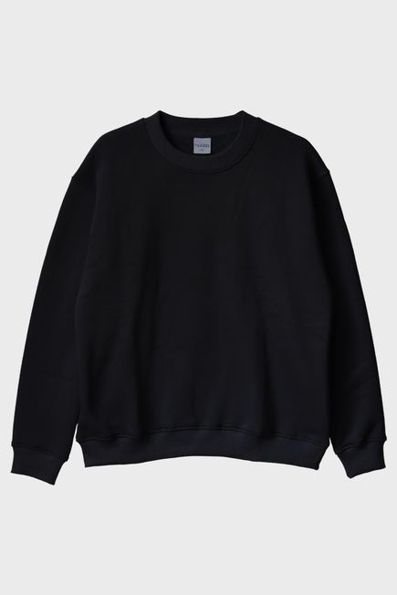 Siyah Basic Bisiklet Yaka Sweatshirt