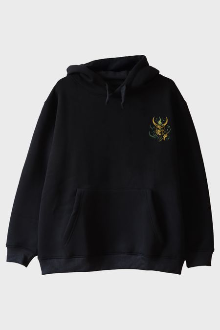 Loki Sembolü Siyah Hoodie