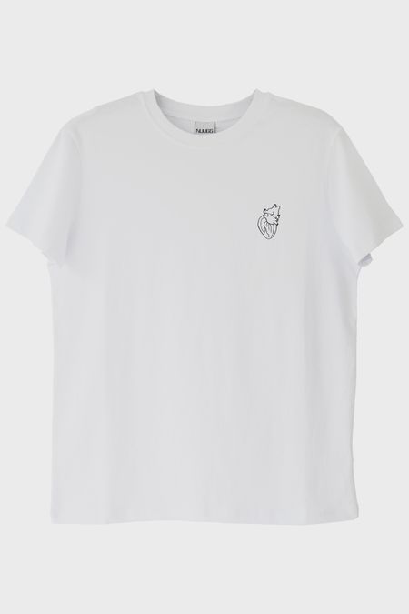 Anatomik Kalp Desenli Nakışlı Tişört