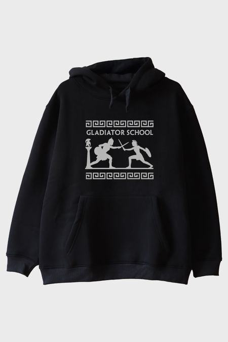 Gladyatör Okulu Siyah Hoodie