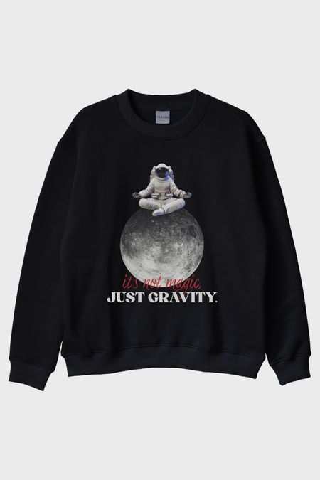 Just Gravity Siyah Bisiklet Yaka Sweatshirt