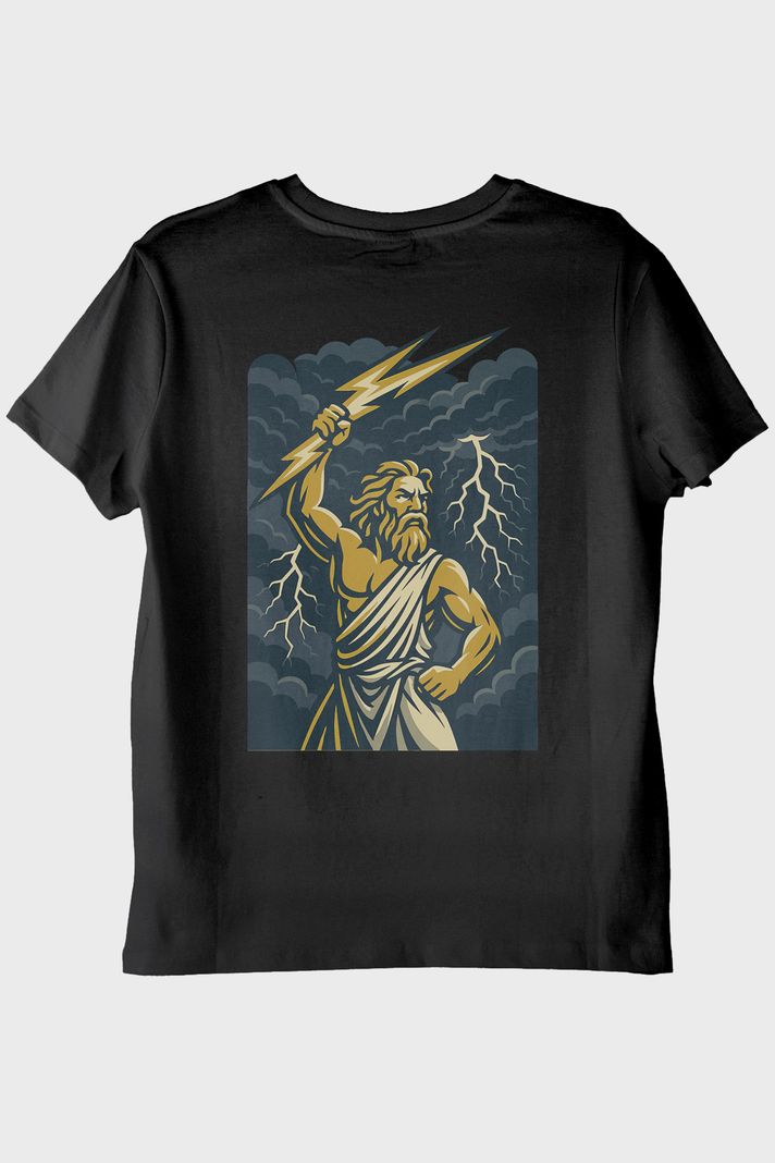 Zeus Yıldırım Gücü Siyah Tişört